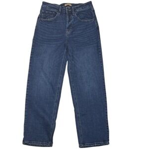 Gilded Age Womens Straight Leg Jeans Blue Medium Wash High Rise Size 27